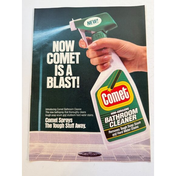 Vintage 1993 Comet Bathroom Cleaner Advertisement Print Ad - Picture 1 of 3